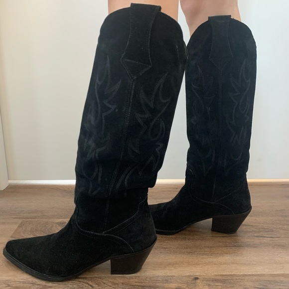 zara suede cowboy boots